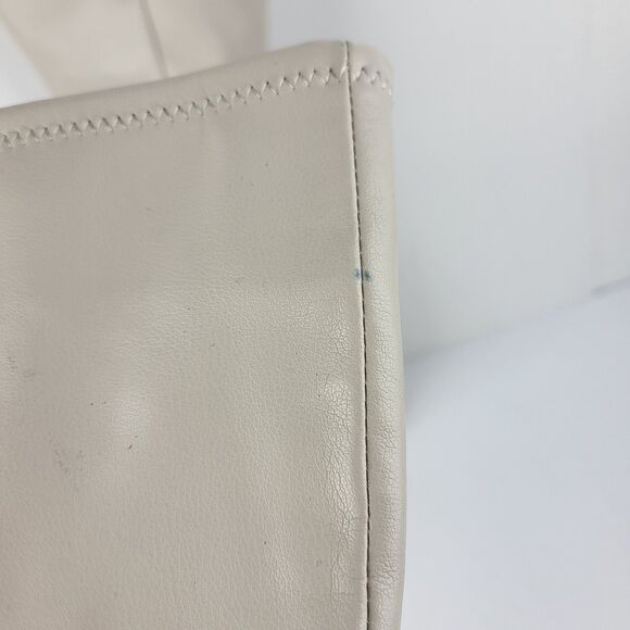 Steve Madden Lizah Boot Off White Faux Leather Knee High Block 10M - Picture 7 of 16